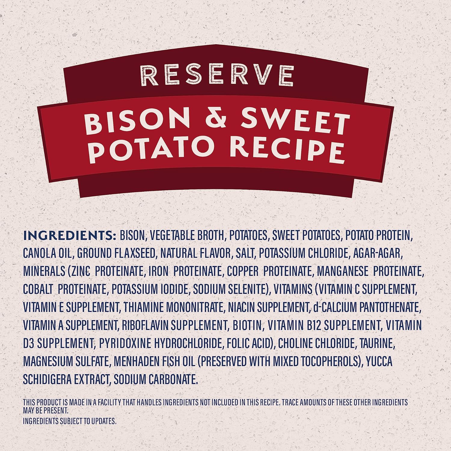Natural Balance Limited Ingredient Adult Grain-Free Wet Canned Dog Food, Reserve Bison & Sweet Potato Recipe, 13 Ounce (Pack of 12) : Pet Supplies