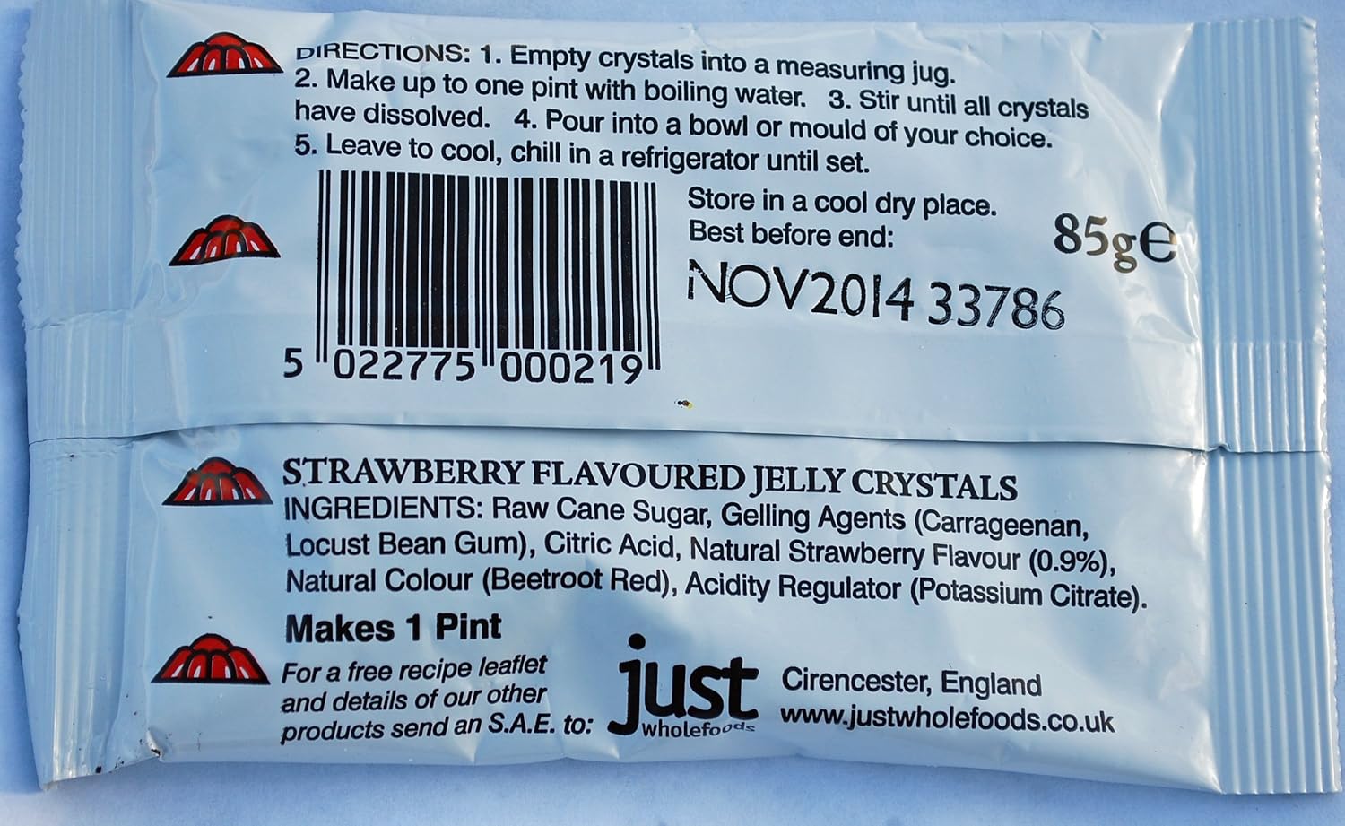 Vegetarian Strawberry Flavoured Jelly Crystals 85G