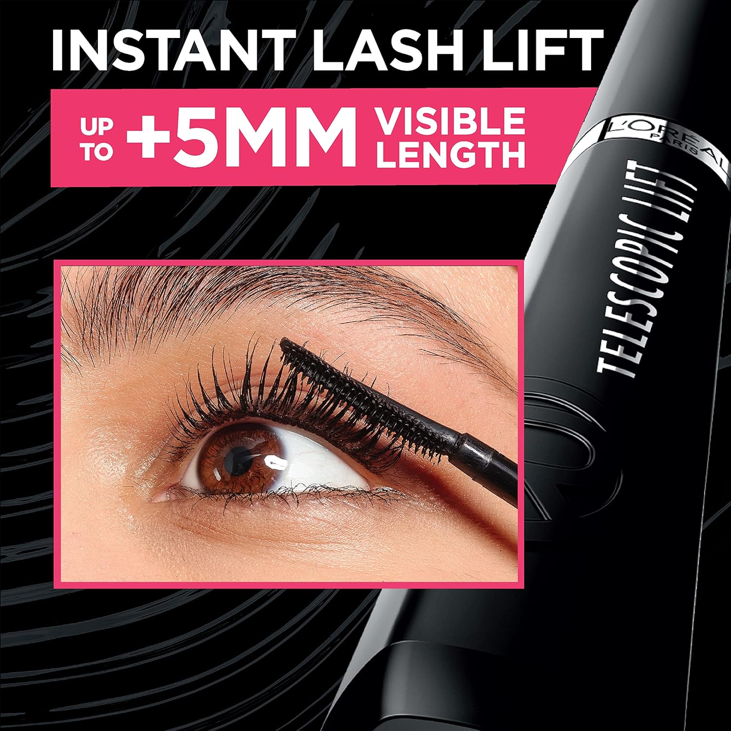 L’Oréal Paris Telescopic Lift Washable Mascara, Lengthening and Volumizing Eye Makeup, Lash Lift with Up to 36HR Wear, Black, 0.33 Fl Oz : Beauty & Personal Care