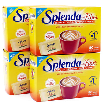 Splenda Zero Calorie Sweetener Plus Fiber, 80 Count Packets (Pack Of 4)