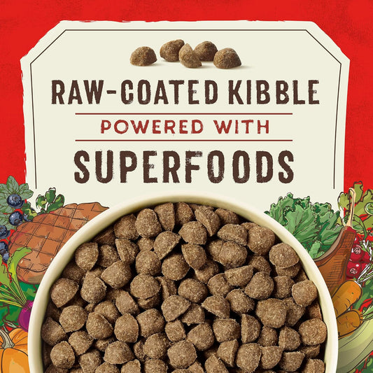 Stella & Chewy'S Superblends Raw Coated Wholesome Grains Grass-Fed Beef, Beef Liver & Lamb Recipe With Superfoods, 3.5 Lb. Bag