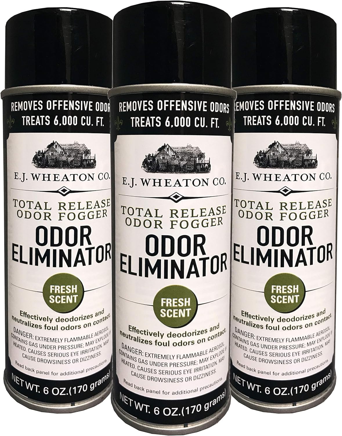 Odor Eliminator, Total Release Odor Fogger, 3 Pack, Effectively Deodorizes and Neutralizes Foul Odors on Contact, Fresh Scent (6 OZ)