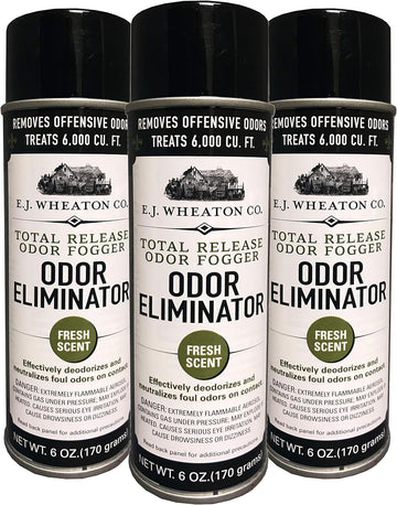 Odor Eliminator, Total Release Odor Fogger, 3 Pack, Effectively Deodorizes and Neutralizes Foul Odors on Contact, Fresh Scent (6 OZ)