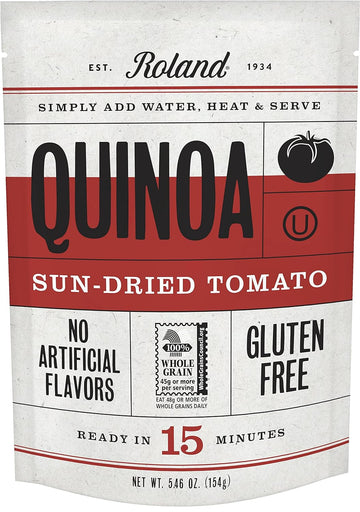 Roland Foods Sun-Dried Tomato Seasoned Quinoa, Gluten Free, Specialty Imported Food, 5.46-Ounce Pouch