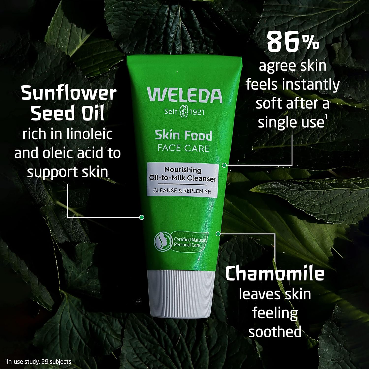 Weleda Skin Food Face Care Nourishing Oil-to-Milk Cleanser, 2.5 Fluid Ounce, Plant Rich Cleanser with Sunflower Seed Oil, Chamomile Extract and Pansy : Beauty & Personal Care