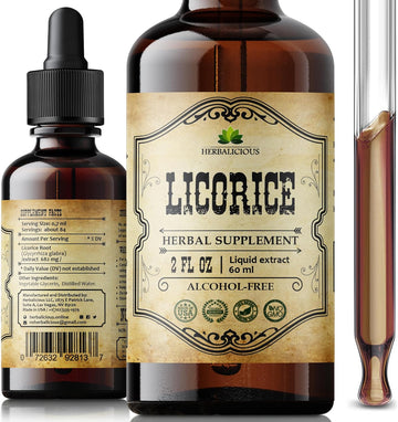 Licorice Root Extract – Organic Licorice Root Liquid Supplement – Pure Glycyrrhiza Glabra For Digestive, Respiratory, Adrenal & Immune Support – 4 Fl Oz – Vegan, Non-Gmo, Gluten-Free