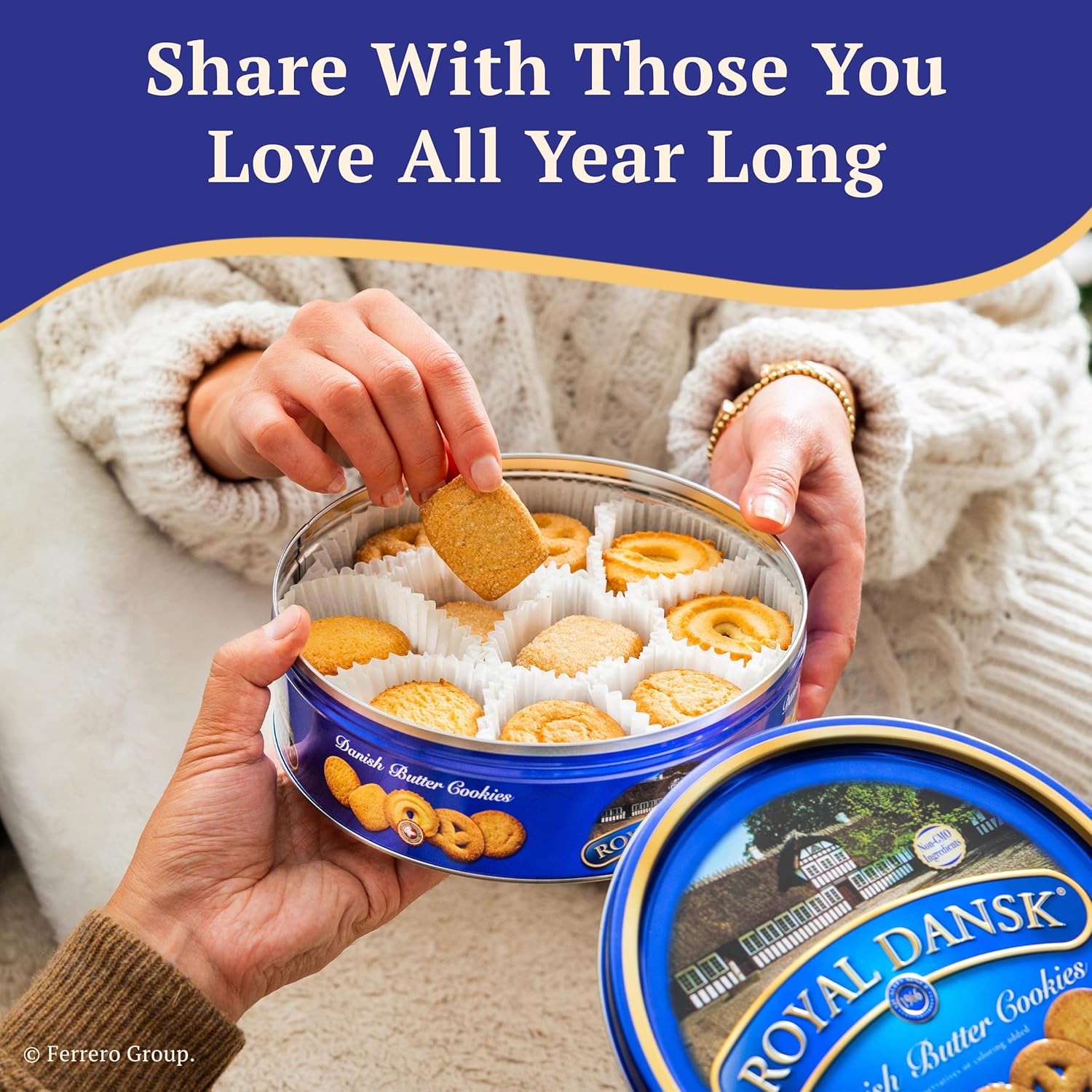 Royal Dansk Danish Butter Cookies, 48Oz Exclusive Tin, Traditional Assortment, Made With Real Butter, Perfect For Sharing With Recyclable Tin