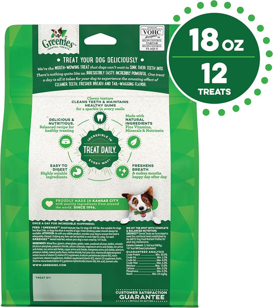 Greenies Original Large Natural Dental Care Dog Treats, 18 Oz. Pack (12 Treats)