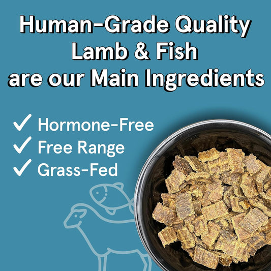 Real Meat Air Dried Dog Food w/ Real Lamb & Fish - 2lb Bag of Grain-Free Real Meat Dog Food Sourced from Free-Range Lamb & Ocean-Caught Fish - Digestible, All-Natural, & High-Protein Lamb and Fish