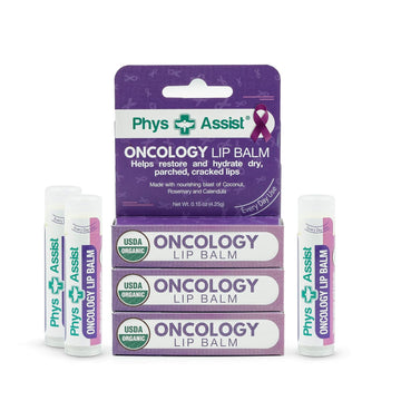 Oncology Lip Balm USDA Organic, Hydrate Dry, Parched Lips. Moisturizing -3 Pack