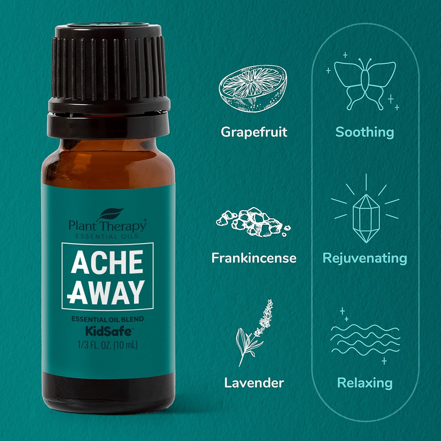 Plant Therapy Pain Support Essential Oil Blend Set 10 mL (1/3 oz) Each of Ache Away, Rapid Relief & Tension Relief, Pure, Undiluted, Essential Oil Blends : Health & Household