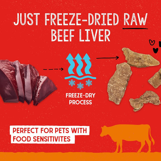Stella & Chewy's Freeze-Dried Raw Single Ingredient Beef Liver Treats, 3 oz. Bag