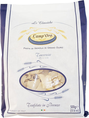 Camp'Oro Le Classiche: Unique Taccozze Italian Pasta, Bronze Die Cut - 17.6 Ounce (Pack of 12)