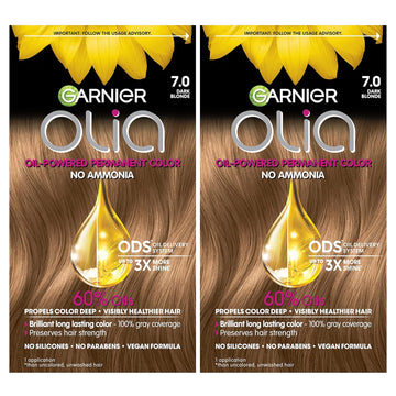 Garnier Olia Hair Color, Oil Powered Ammonia Free Permanent Hair Dye For Long-Lasting Color, 6.65 Intense Red, 2 Dye Kits