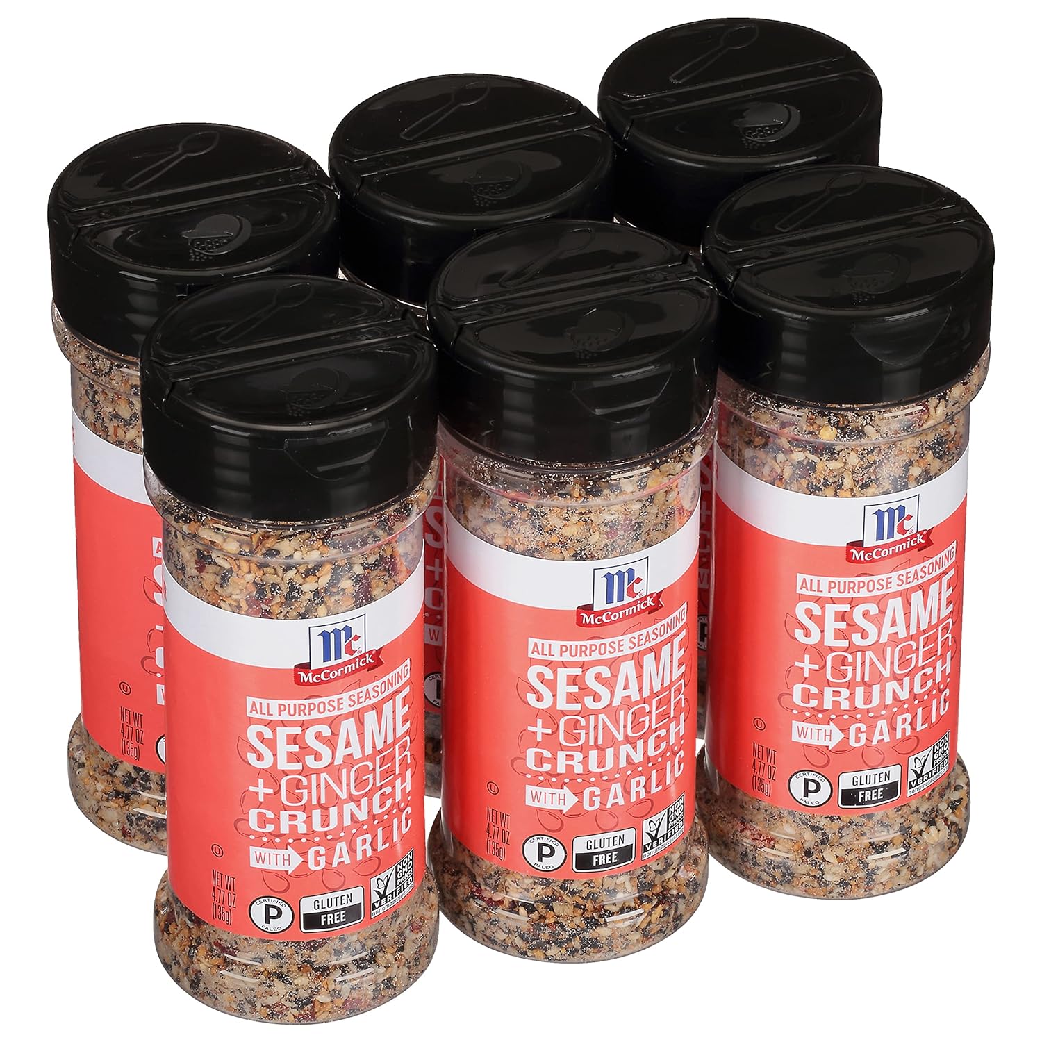 McCormick Sesame and Ginger Crunch with Garlic All Purpose Seasoning, 4.77 oz (Pack of 6)