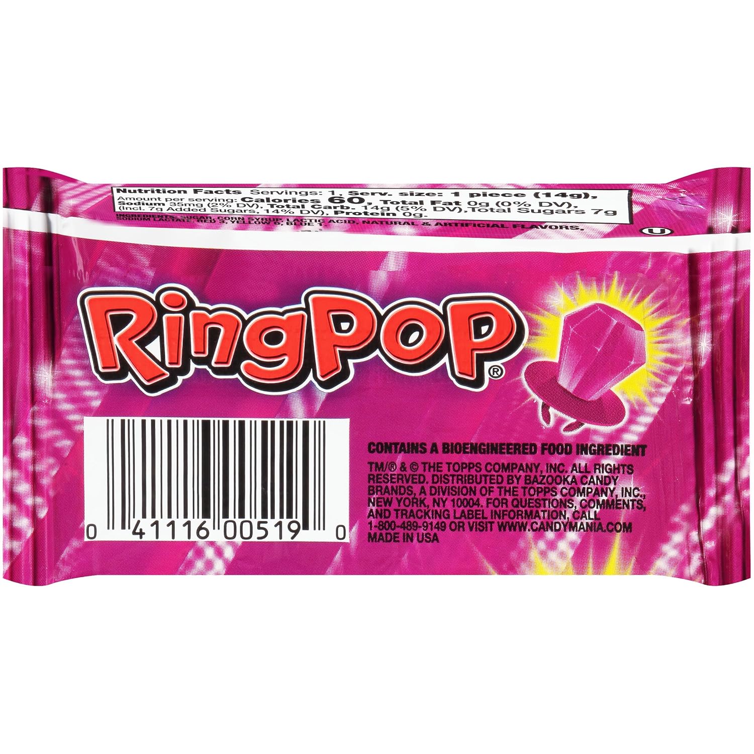 Ring Pop Individually Wrapped Purple Very Berry 30 Count Bulk Lollipop Summer Pack – Very Berry Flavored Lollipop Suckers - Fun Candy Bulk For Party Favors, Bachelorette Parties & Goodie Bags : Grocery & Gourmet Food