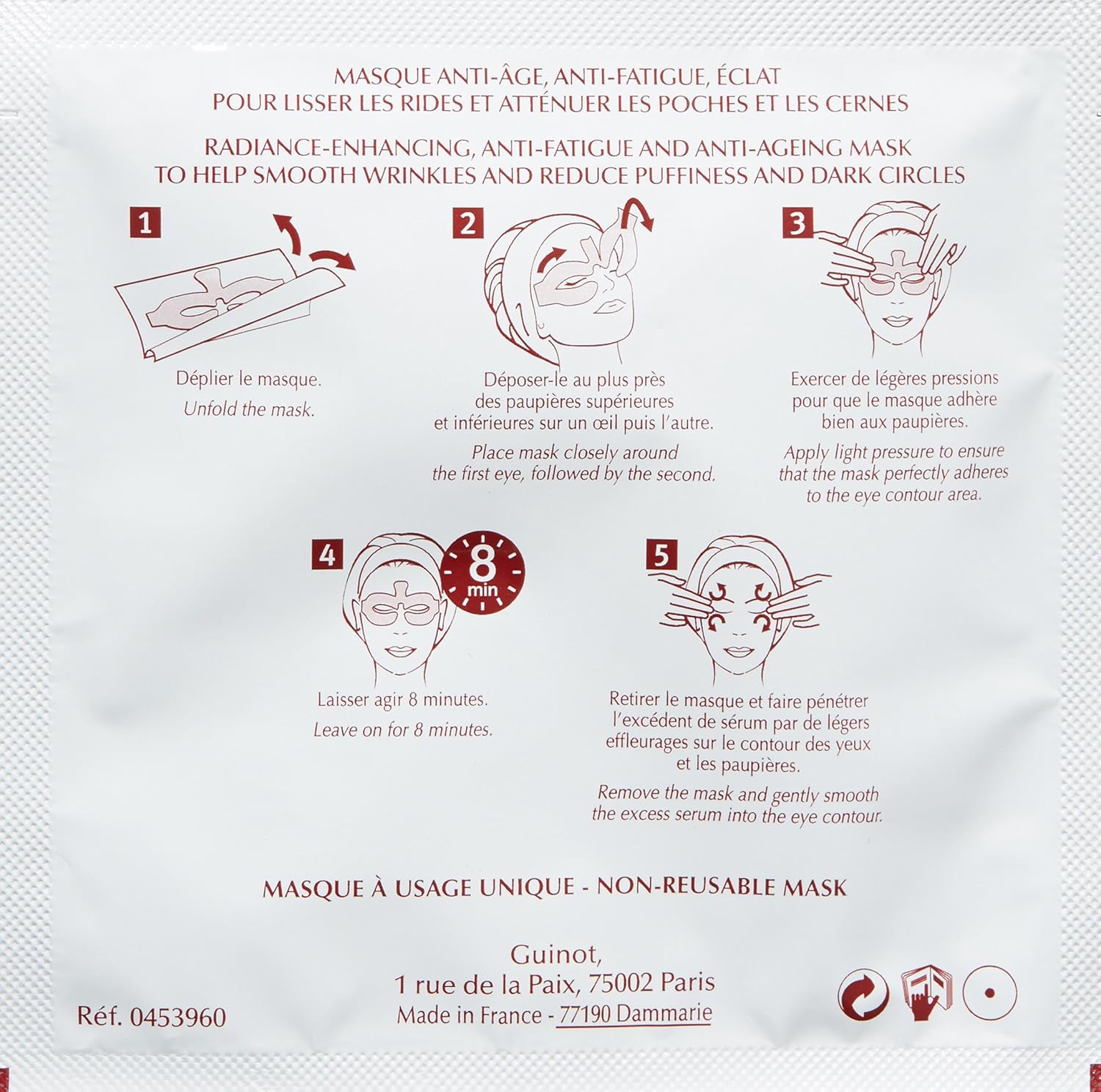 Guinot Age Logic Eye Eye Mask, 4 Count : Beauty & Personal Care