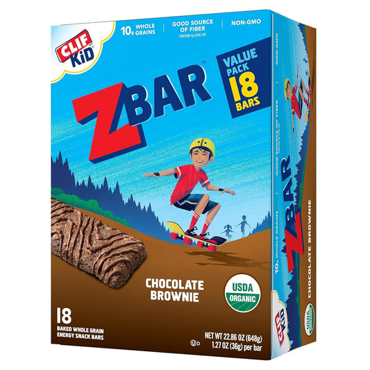 Clif Kid Zbar - Chocolate Brownie - Organic Snack Bars - 1.27 Oz. & Protein - Chocolate Mint - Crispy Whole Grain Snack Bars - Made With Organic Oats - Non-Gmo - 5G Protein - 1.27 Oz