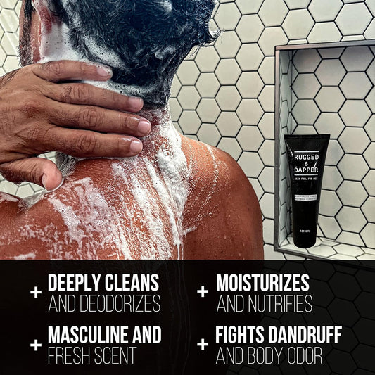 RUGGED & DAPPER Dual-Purpose Power Body Wash + Shampoo, Hydration Remedy Conditioner and Daily Power Scrub Facial Cleanser