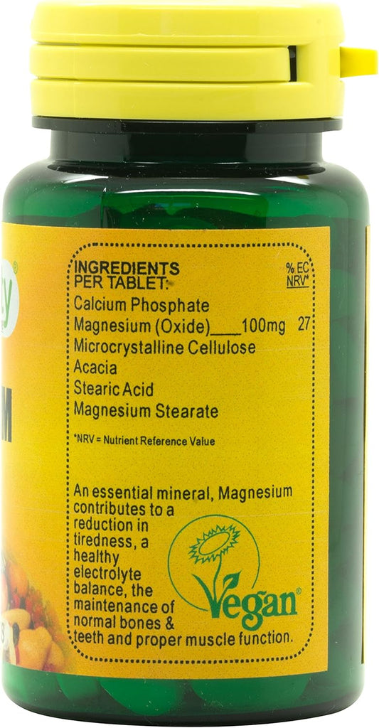 Veganicity Magnesium 100Mg : Bone & Joint Health Mineral Supplement - 90 Tablets, In A Planet-Friendly 99% Recycled Pot