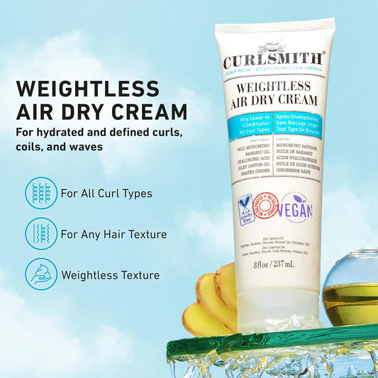 Curlsmith - Weightless Air Dry Cream - Vegan Leave-In Conditioner For Any Hair Type, Smooths Hair (237Ml)
