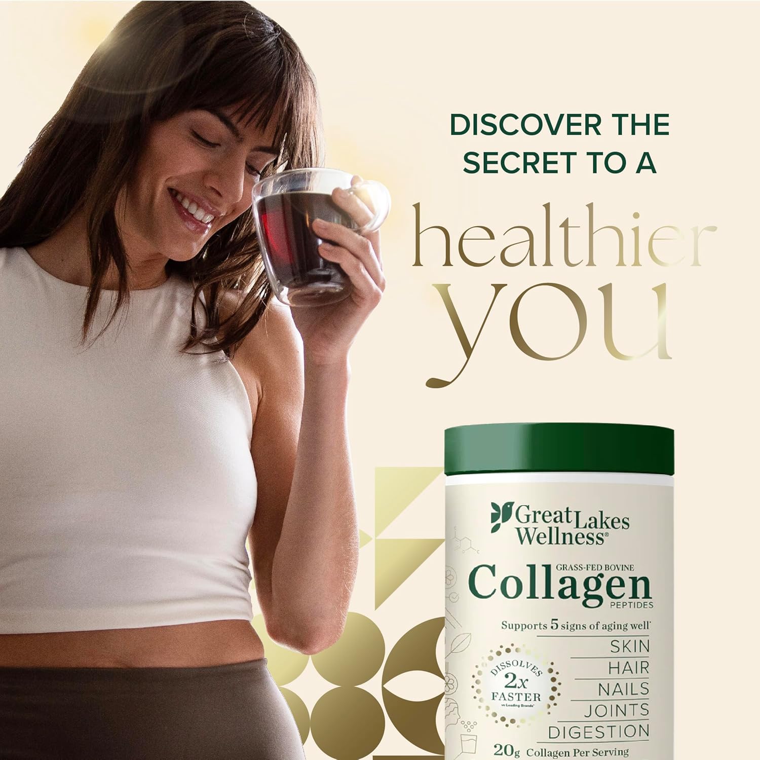 Great Lakes Wellness Collagen Peptides Powder For Skin, Hair, Nails, Joints & Digestion - Unflavored - Quick Dissolve Hydrolyzed, Non-Gmo, Keto, Kosher - 4 Lb. Value Pouch : Health & Household