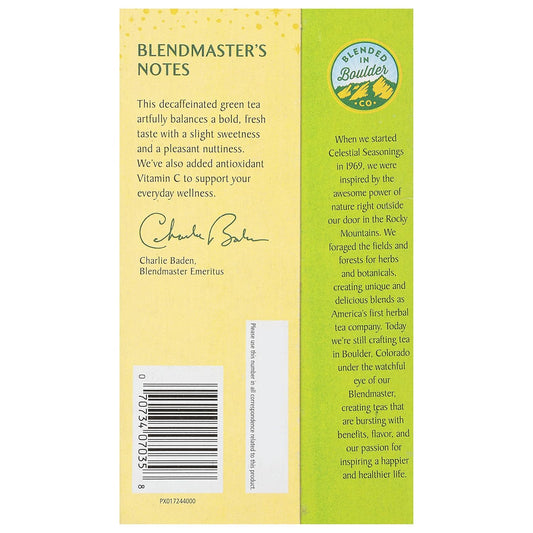 Celestial Seasonings Green Tea, Decaffeinated, 20 Tea Bags (Pack Of 6) (Packaging May Vary)