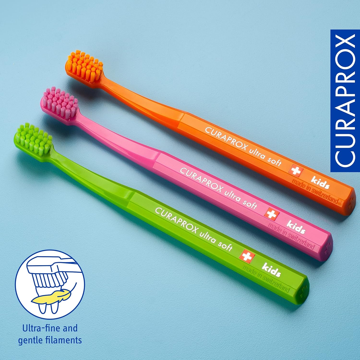 Curaprox Childrens Toothbrush for 4+ Years - Ultra-Soft Kids Toothbrush with 5500 Ultra-Soft CUREN Bristles. : Amazon.co.uk: Health & Personal Care