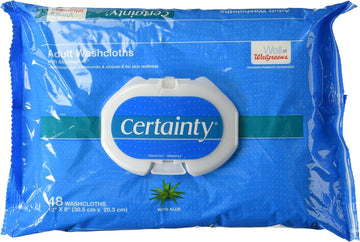 Walgreens Certainty Adult Disposable Washcloths, 48 Ea