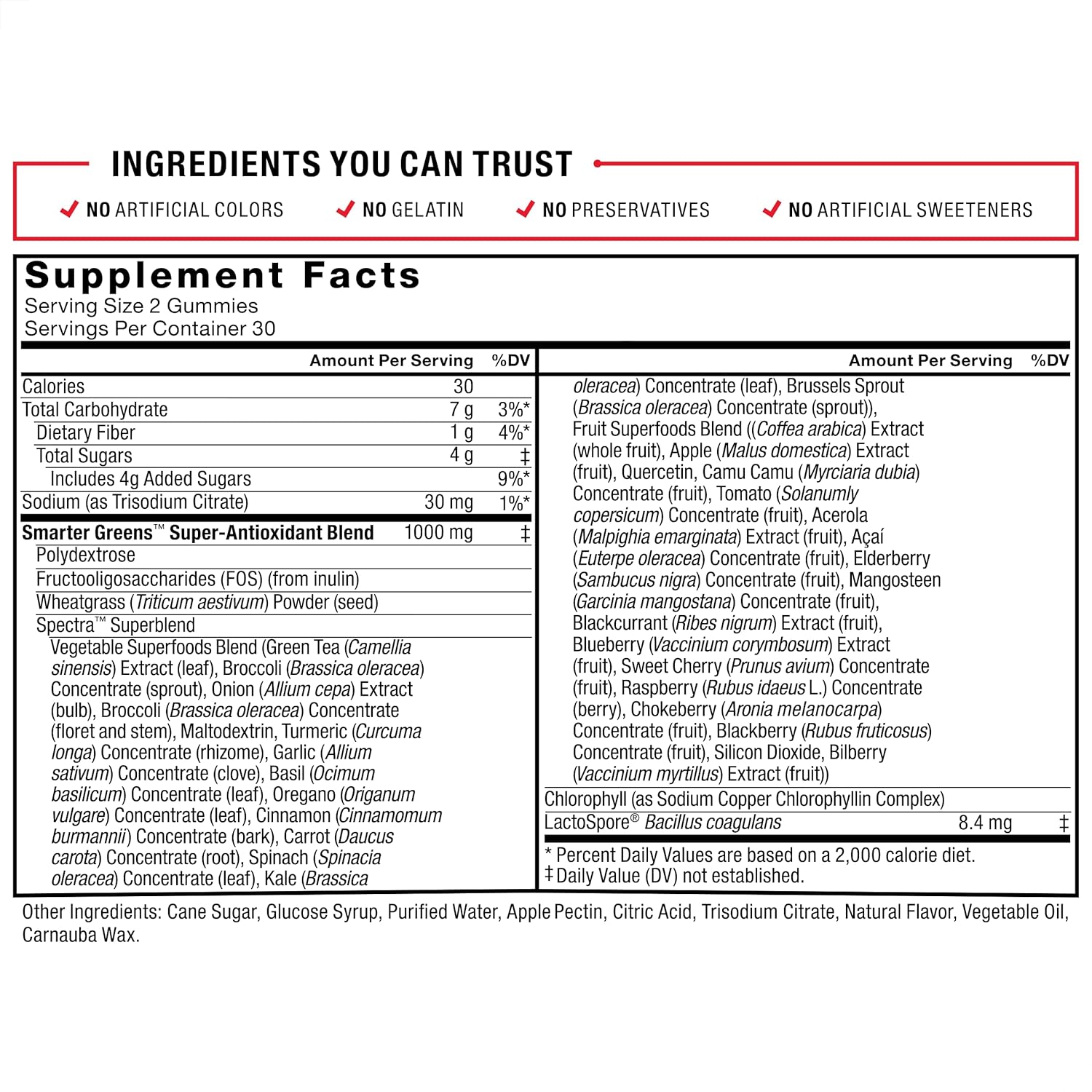 Force Factor Smarter Greens Gummies, Greens And Superfoods With Probiotics, Antioxidants, And Prebiotic Fiber, Greens Supplement To Improve Digestion, Boost Energy, And Nitric Oxide, 60 Gummies