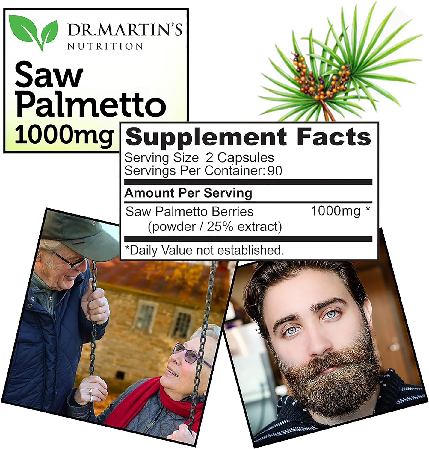 USA Grown Saw Palmetto | 180 Capsules Prostate Health Supplement | Hair Growth for Men & Women | Support to Help Maintain Normal Urination Frequency & Natural DHT Blocker to Help Prevent Hair Loss : Health & Household