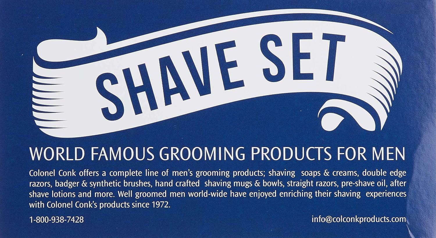 Colonel Conk Model 232 Santa Fe Shave Cup, Mixed Badger Brush, Chrome Razor And Soap : Beauty & Personal Care