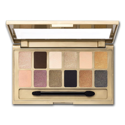 Maybelline The 24K Nudes Gold Eyeshadow Palette Makeup, 12 Pigmented Matte & Shimmer Shades, Blendable Powder, 1 Count