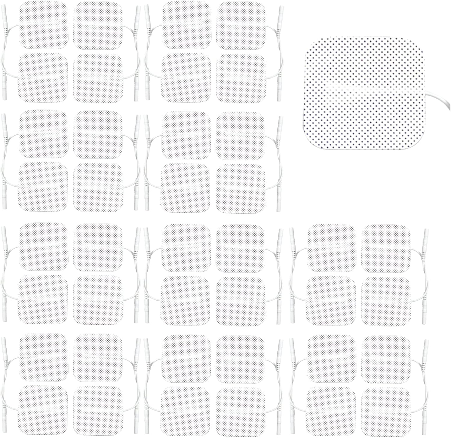 Med-Fit ® Tens Pads: 40 Pads In 10 Packs Of Extra Long-Lasting, Self-Adhesive Pads (5Cm X 5Cm / 2"X 2") Compatible With Most Tens Machines