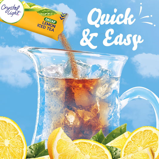 Crystal Light Sugar-Free Decaffeinated Lemon Iced Tea Naturally Flavored Powdered Drink Mix 48 Count Pitcher Packets