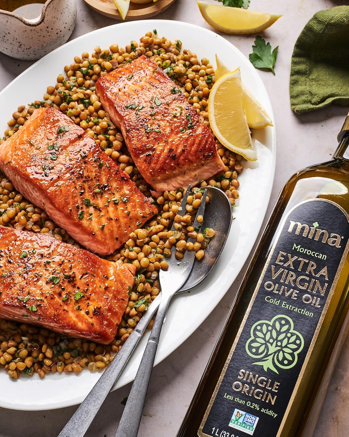 Mina Olive Oil Extra Virgin 16.9 Fl Oz, New Harvest, Polyphenol Rich Olive Oil For Cooking, Moroccan Evoo, Single Origin, Cold Extraction, Less Than 0.2% Acidity, 500 Ml : Grocery & Gourmet Food