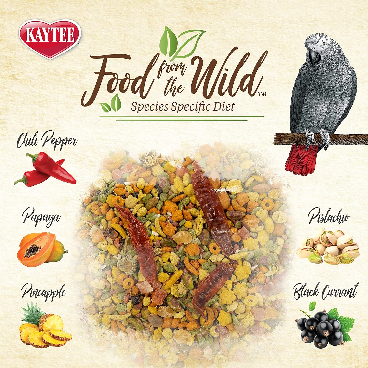 Kaytee Food from The Wild Natural Pet Parrot Food, 2.5 Pound : Pet Supplies