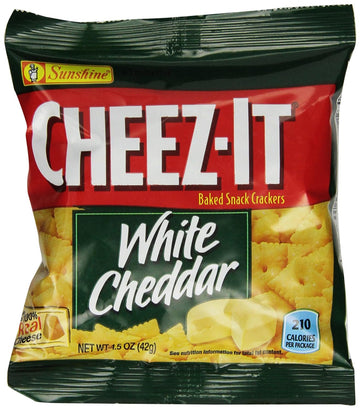 CHEEZ-IT Baked Snack Crackers, White Cheddar Crackers, 1.5-Ounce Units (Pack of 60)