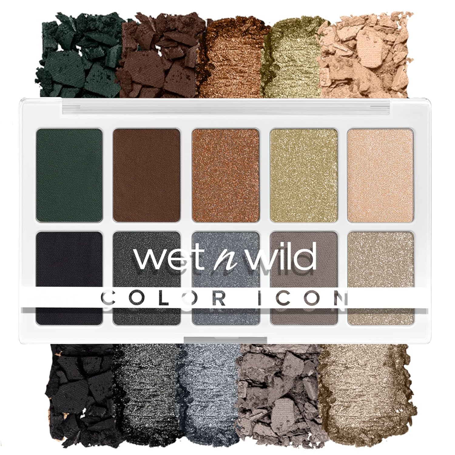 Wet N Wild Color Icon 10-Pan Eyeshadow Makeup Palette, Blue Lights Off, Long Lasting, Shimmer, Metallic, Glittery, Matte, Rich Smooth Pigment, Cruelty Free