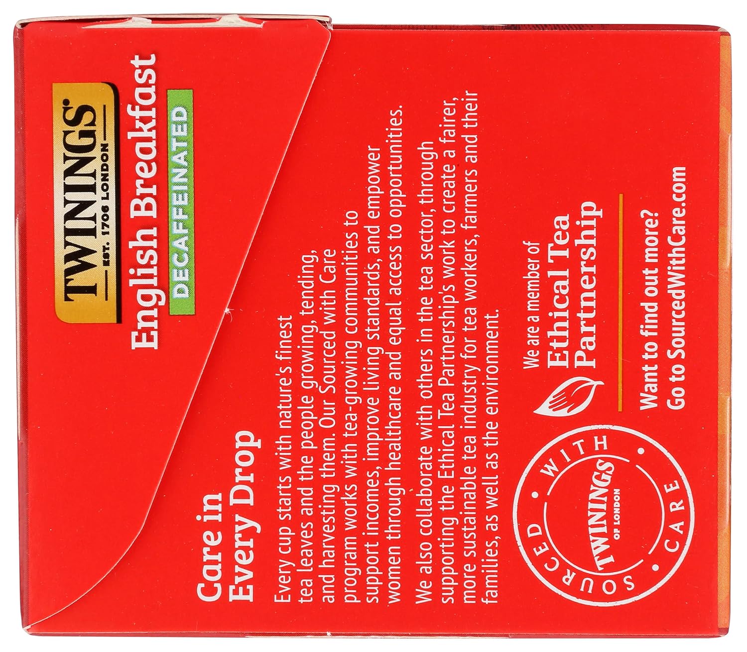 Twinings English Breakfast Tea, Decaffeinated, Tea Bags, 20 Ct