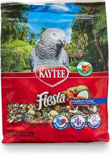 Kaytee Fiesta Parrot Pet Bird Food, 4.5 Pound