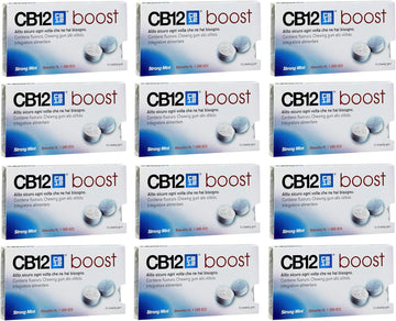 CB12 Boost Chewing Gum Strong Mint, 10's (Pack Of 12)