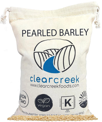 Pearled Barley | 4 lb Drawstring Bag | Non-GMO | Kosher | Vegan | Non-Irradiated