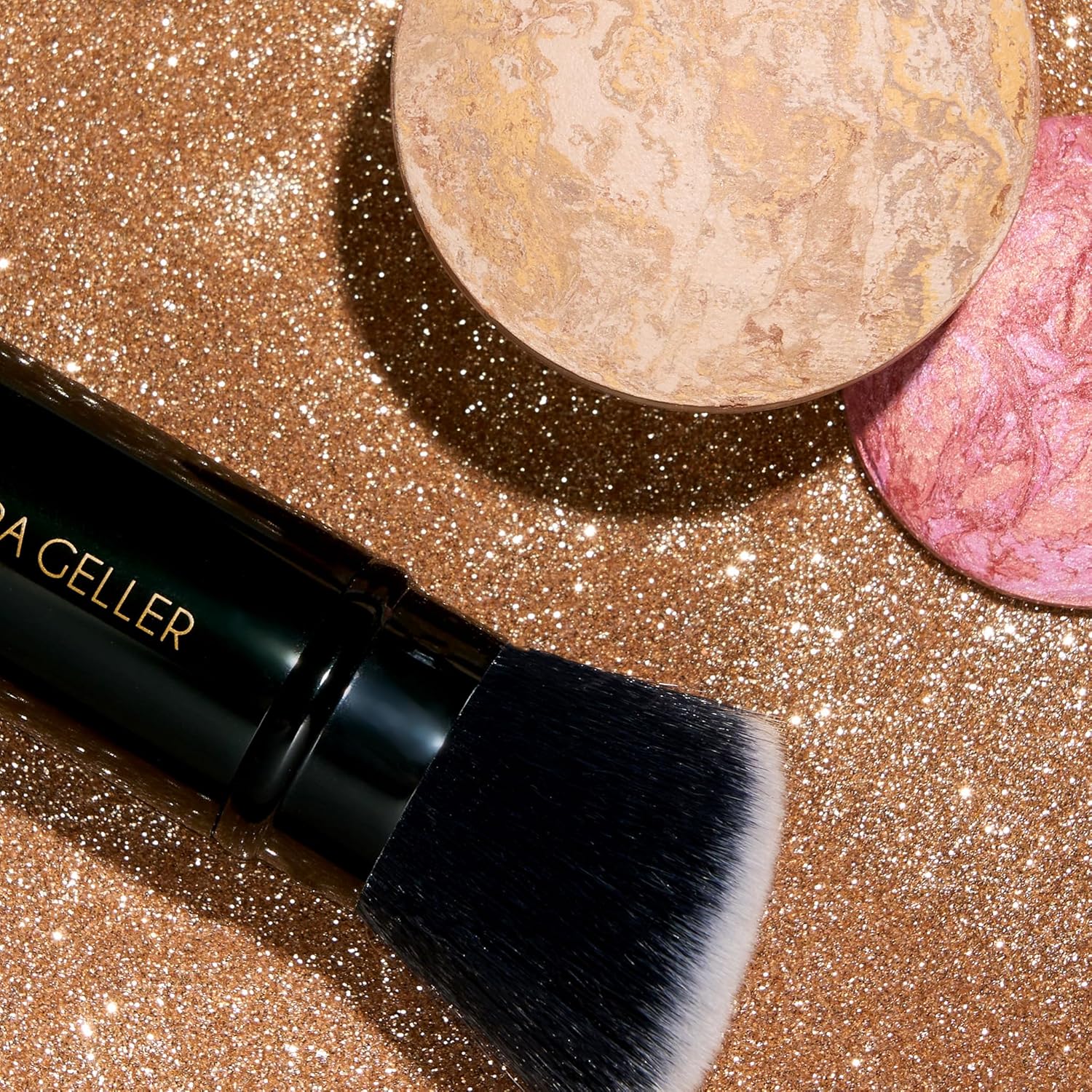 Laura Geller New York 40+ Club Blush-N-Balance 3Pc Kit: Baked Balance-N-Brighten Color Correcting Foundation, Deep + Retractable Kabuki Brush + Baked Blush-N-Brighten, Tropic Hues : Beauty & Personal Care