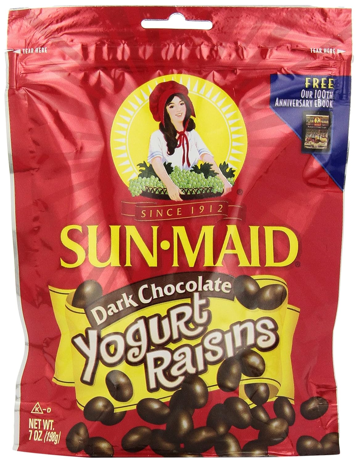 Sun-Maid Chocolate Yogurt Coated Raisins - (12 Pack) 7 Oz Resealable Bag - Yogurt Covered Dried Fruit Snack For Lunches And Snacks