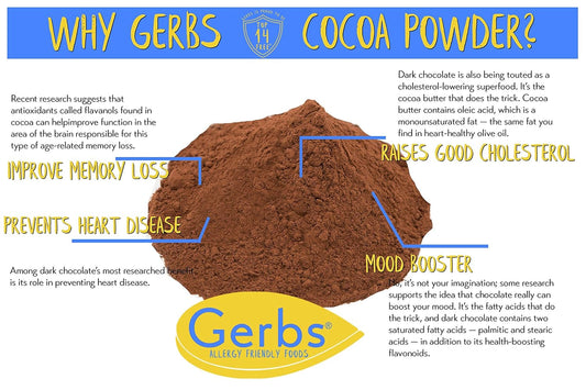 Natural Cocoa Powder by Gerbs, 2 Pound Resealable Bag, 10-12% cocoa butter fat, Top 14 Allergy Free Foods, Gluten & Peanut Free, Vegan, Keto, Kosher