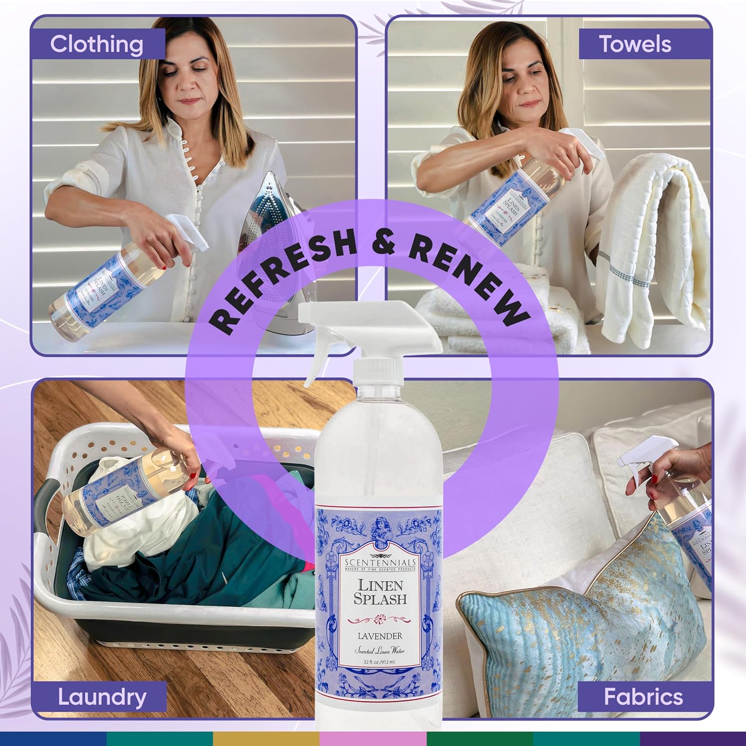 Scentennials Lavender Linen and Room Spray 32oz, Refreshing Bed Linen Spray, Luxurious Scent, Ideal for Freshening Linens, Laundry Basket & Home Ambiance : Home & Kitchen