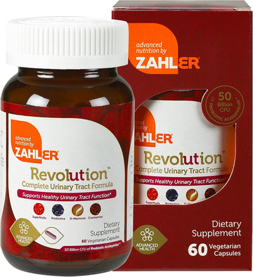 Zahler Uti Revolution, Urinary Tract And Bladder Health, All Natural Cranberry Concentrate Pills Fortified With D-Mannose And Probiotics, Certified Kosher, 60 Caps