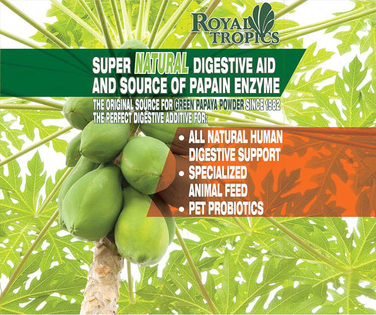 Royal Tropics Green Papaya Powder. Enzymes For Digestive Support