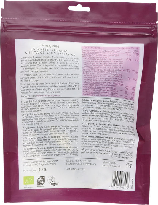 Clearspring Organic Japanese Shiitake Mushrooms - Dried